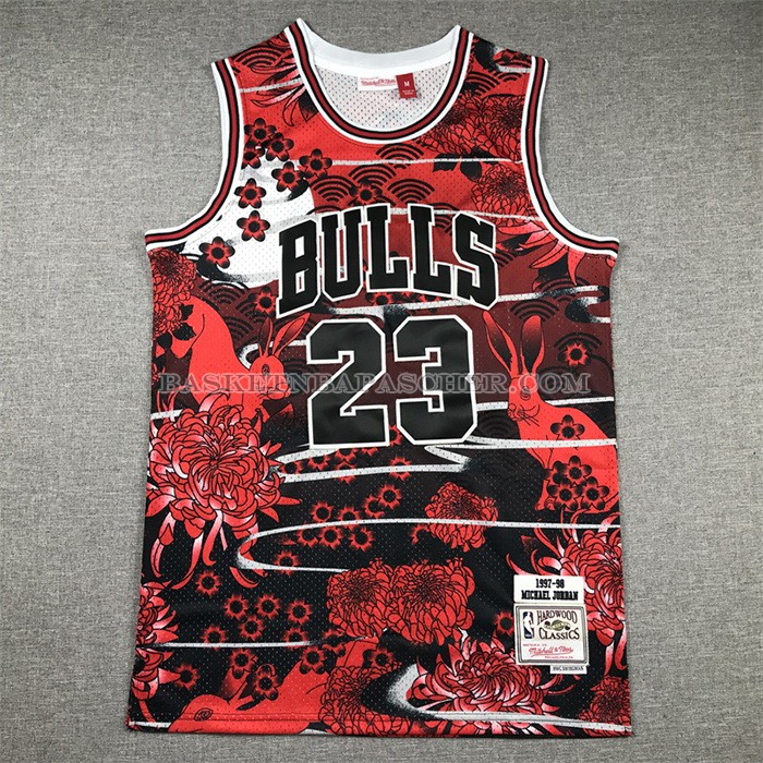Maillot Chicago Bulls Michael Jordan NO 23 Mitchell & Ness Lunar New Year Rouge